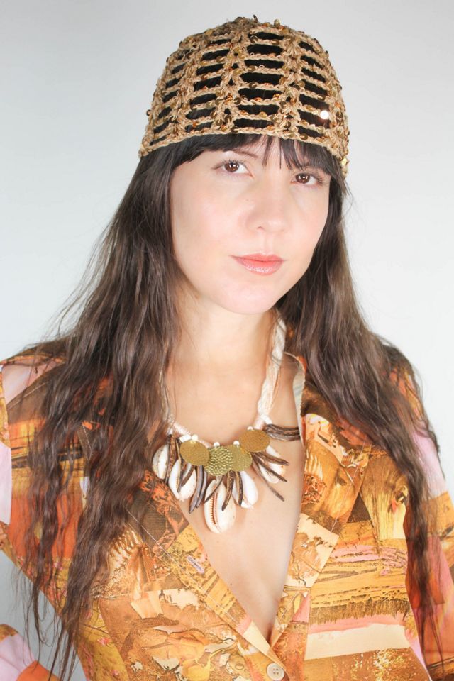 Vintage Tropical Cowrie Seashell Gold Coin Rope Necklace Selected By Moons + Junes Vintage #1