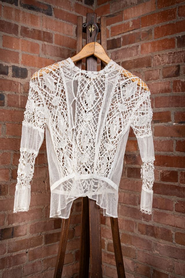 Vintage 1950s French Lace Crochet Blouse Selected by Black Shag Vintage #1