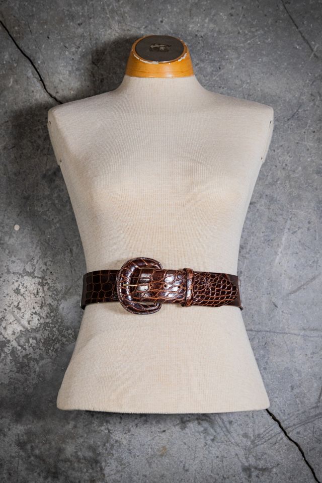 Vintage Brown Alligator Leather Belt Selected by Black Shag Vintage #2