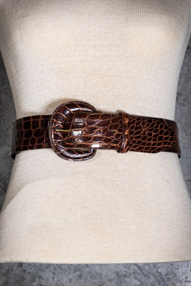 Vintage Brown Alligator Leather Belt Selected by Black Shag Vintage #3