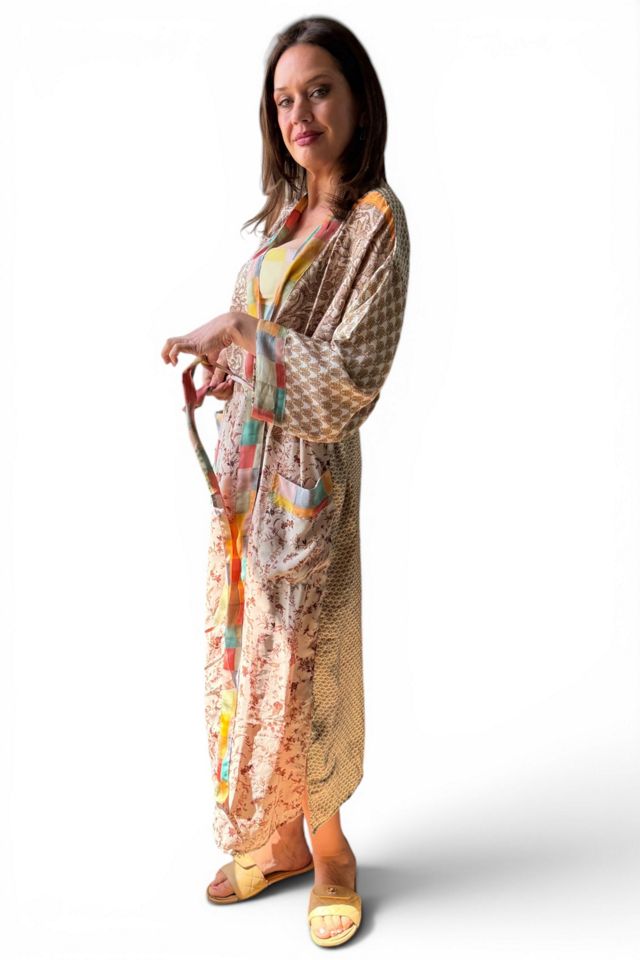 Mixed Floral Silk Patchwork Kimono Duster Selected by Personal Choice #1