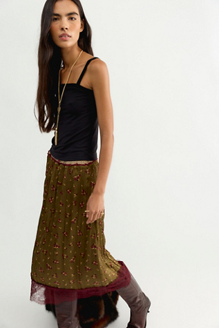 Piper Crinkle Column Midi Skirt