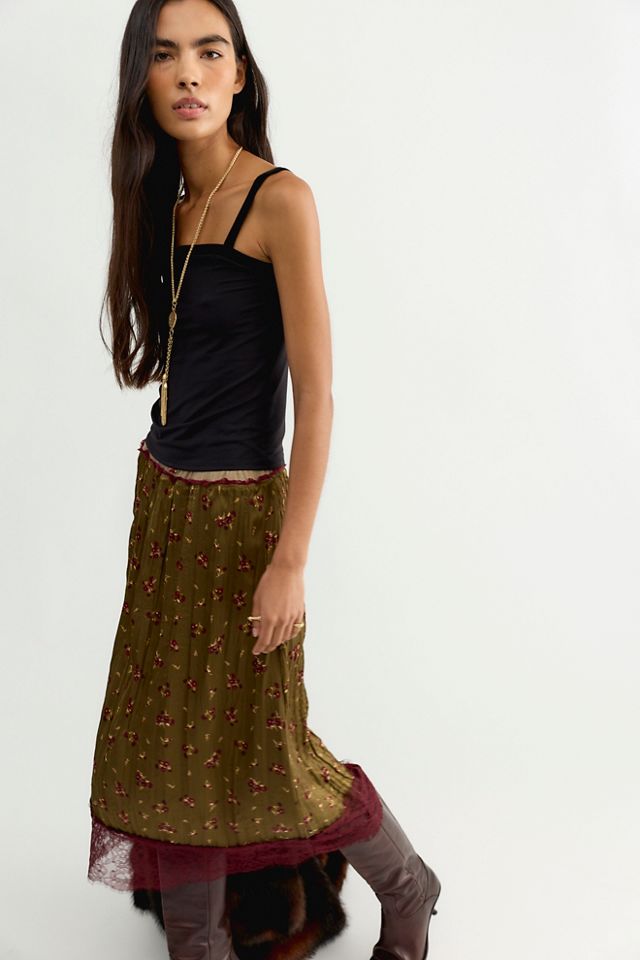 Piper Crinkle Column Midi Skirt #1