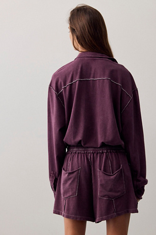 Женский комбинезон FP One Kaiden Collared Cotton Romper, цвет: Розовато-лиловый винный — фото 2