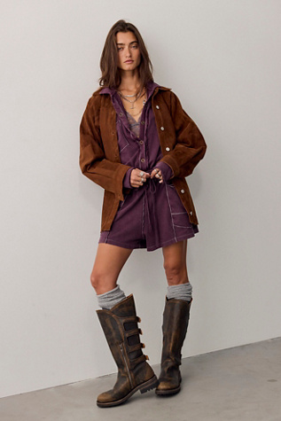 Женский комбинезон FP One Kaiden Collared Cotton Romper, цвет: Розовато-лиловый винный — фото 4