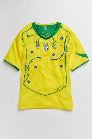 FP Mart Vintage x The Football Gal Brazil Embroidered Football Jersey