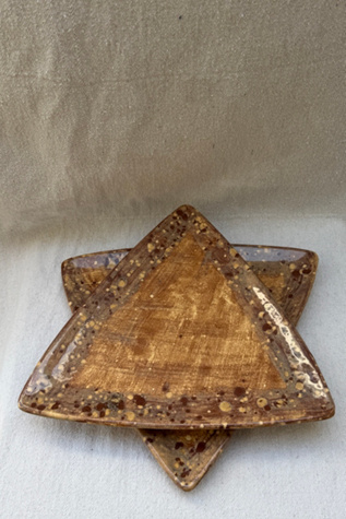 Vintage Handmade Triangle Ceramic Plates Selected by Bohhaus