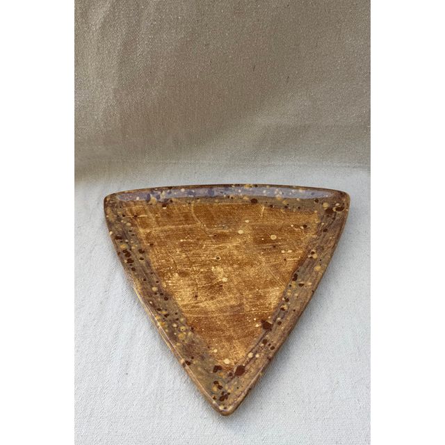 Vintage Handmade Triangle Ceramic Plates Selected by Bohhaus #1