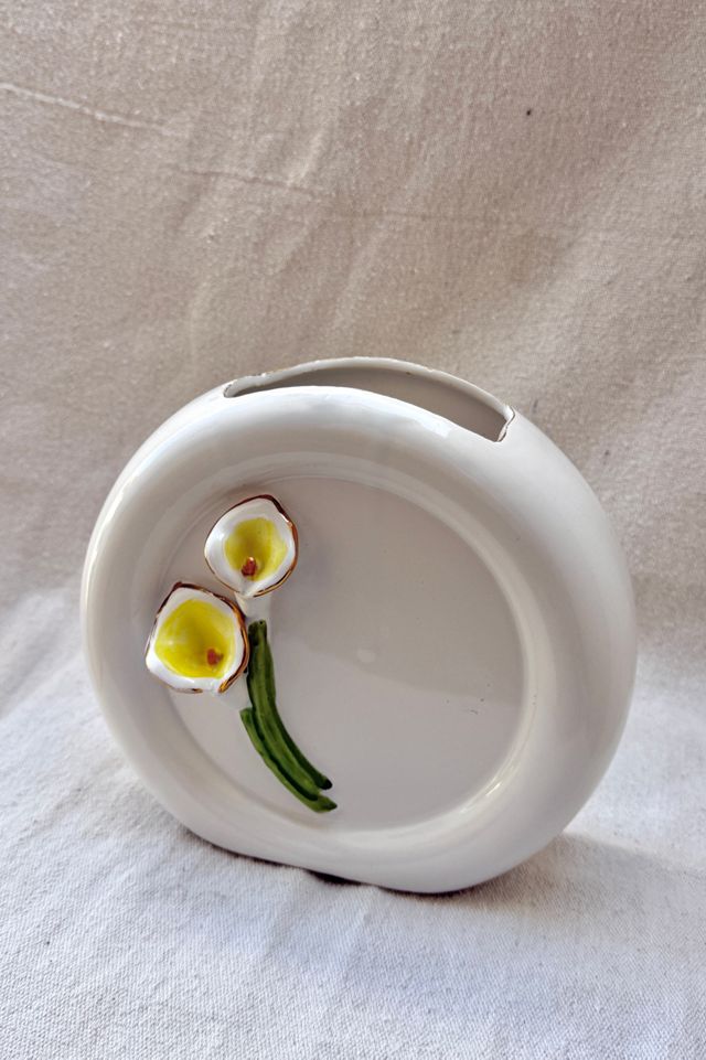 Vintage Ceramic Cala Motif  Flower Vase Selected by Bohhaus #1