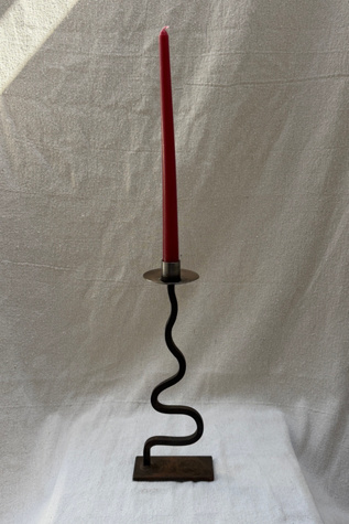 Vintage Cast Iron Wavy Candle Holder Selected by Bohhaus