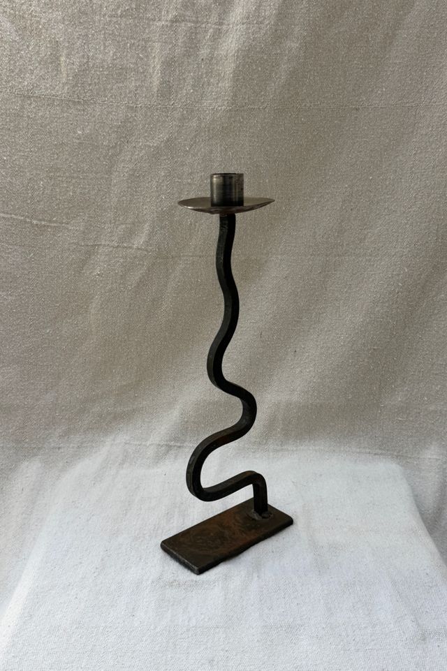 Vintage Cast Iron Wavy Candle Holder Selected by Bohhaus #1