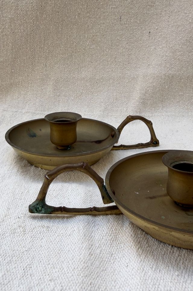 Vintage Set of Brass Chamber Candle Holders Sleected by Bohhaus #3