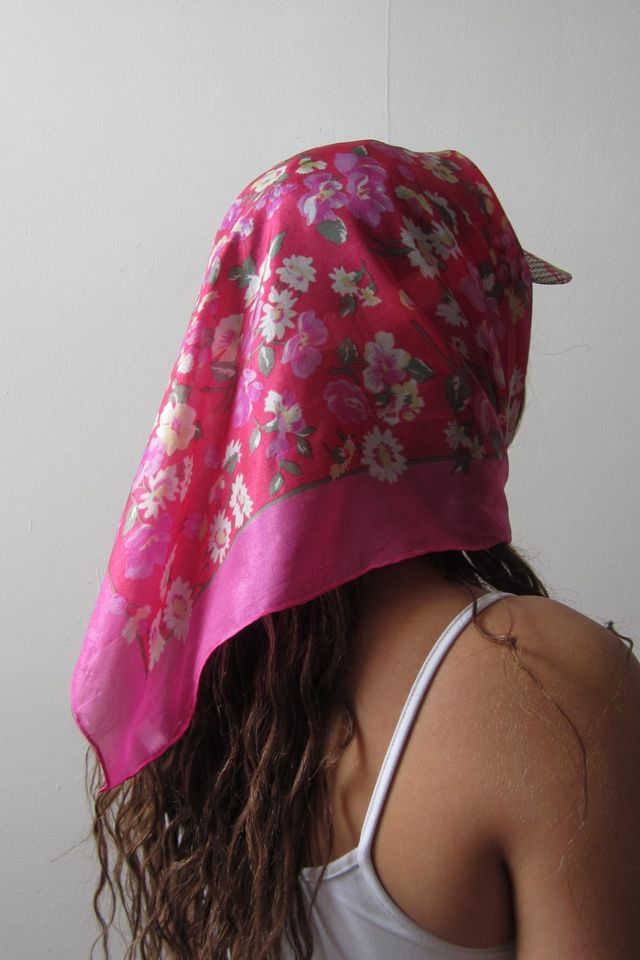 Highdive one-of-a-kind THE EDIE Scarf Hat in Barbie Pink Garden Print #3