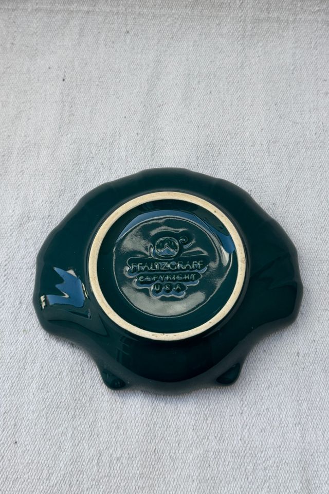 Vintage Green Glazed Ceramic Shell Dish Selected by Bohhaus #1