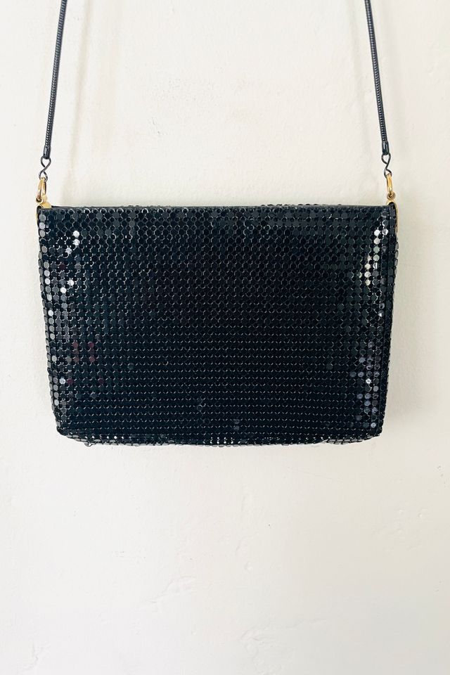 Vintage Black Mesh Evening Clutch Crossbody Bag Selected by FernMercantile #2