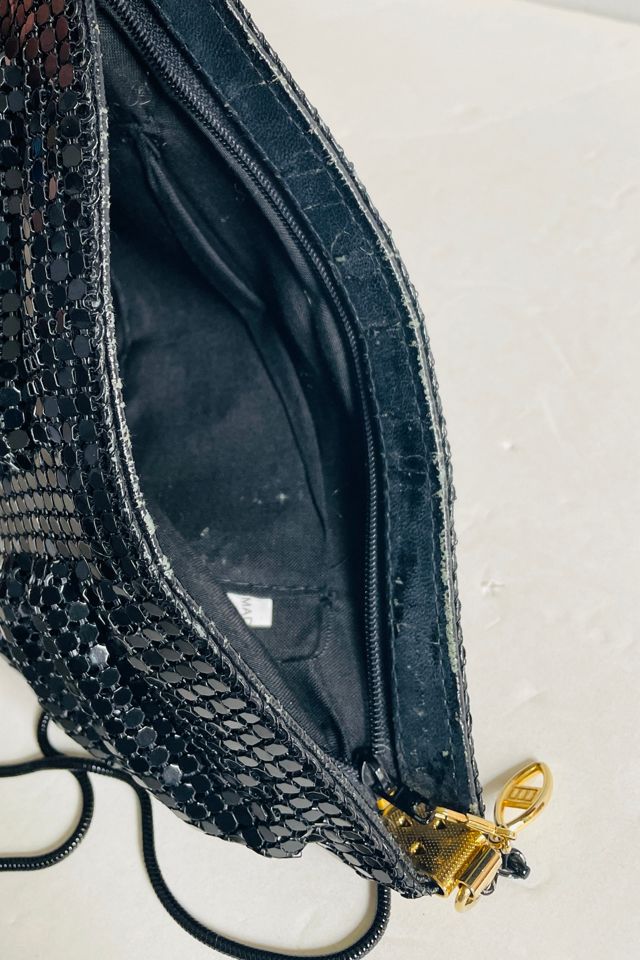 Vintage Black Mesh Evening Clutch Crossbody Bag Selected by FernMercantile #3