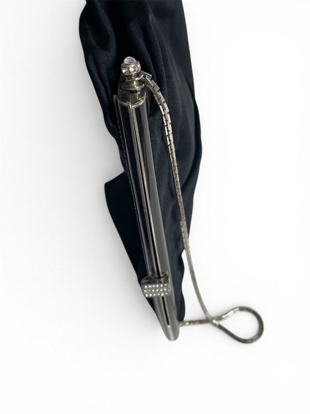 Vintage 1930's French Black Silk Evening Bag Selected by FernMercantile #2