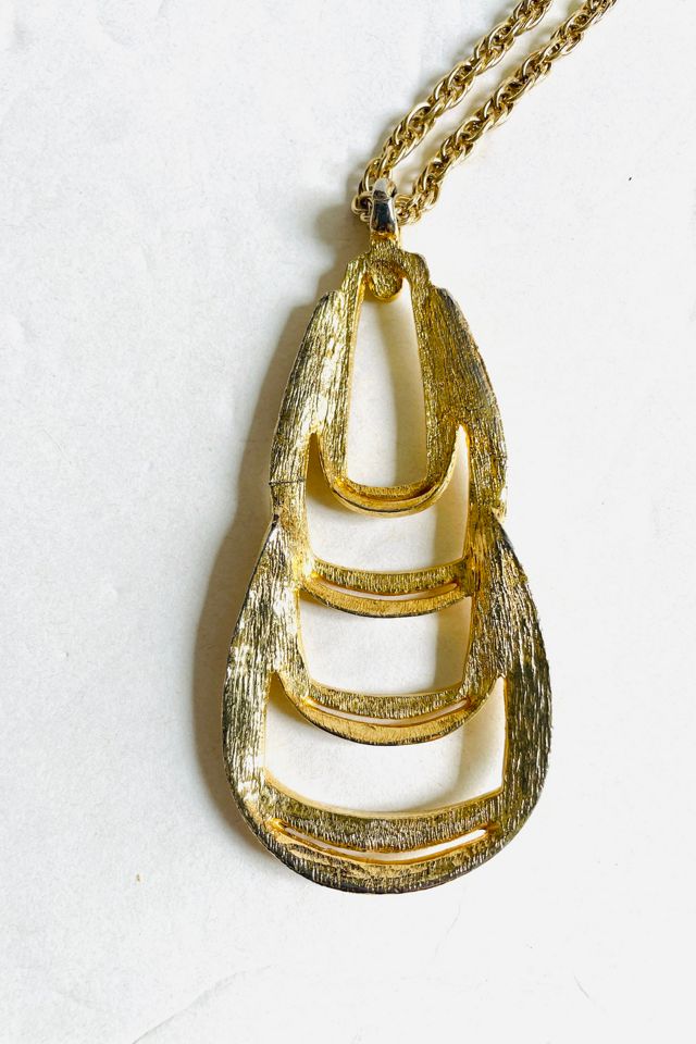 Vintage 1980's Gold Tiered Pendent Selected by FernMercantile #3