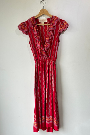 Vintage Zandra Rhodes Silk Printed Dress Selected by The Curatorial Dept.