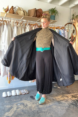 Женская куртка The Curatorial Dept. Apuntob Black Wool Coat Selected, цвет: Чёрный — фото 3