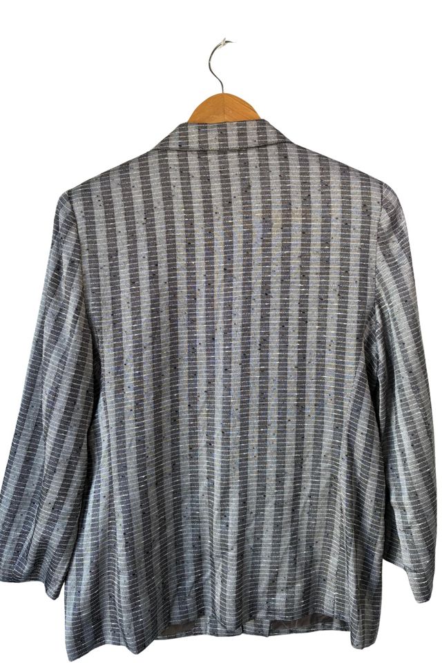Steven Michaels Black, White, Grey Silk Blazer Selected by The Curatorial Dept. #2