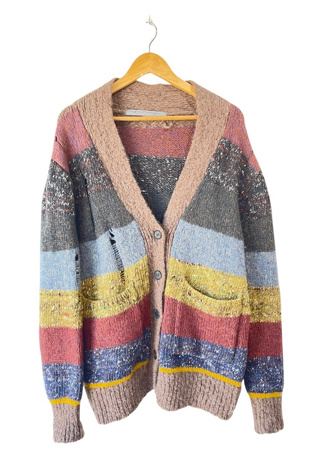 Raquel Allegra Ojo de Dios Stripe Cardigan Selected by The Curatorial Dept.