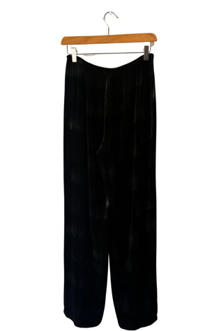 Armani Black Velvet Brushstroke Pants Selected by The Curatorial Dept.
