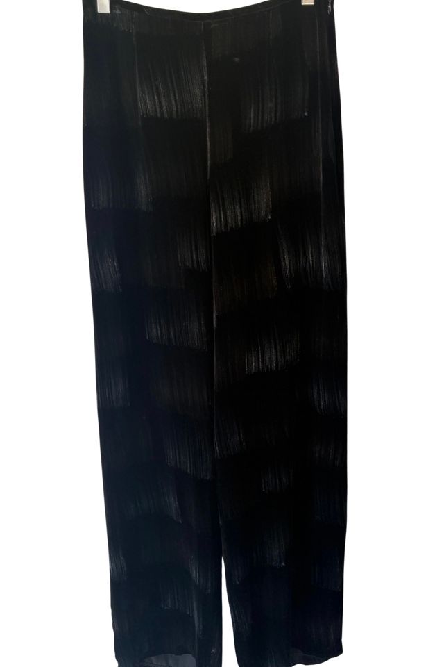 Armani Black Velvet Brushstroke Pants Selected by The Curatorial Dept. #1