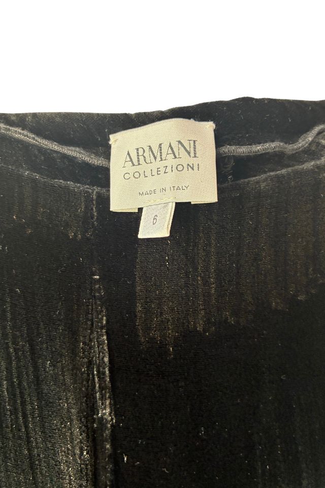 Armani Black Velvet Brushstroke Pants Selected by The Curatorial Dept. #3