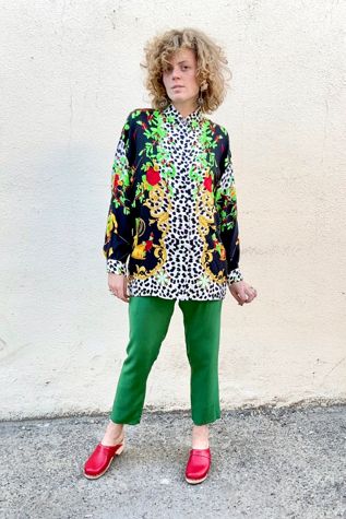 Versace Silk Shirt With Skiers Selected by The Curatorial Dept.