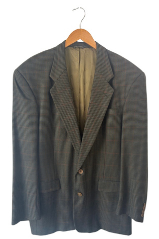Vintage Dior Navy and Green Houndstooth Blazer Selected by The Curatorial Dept.