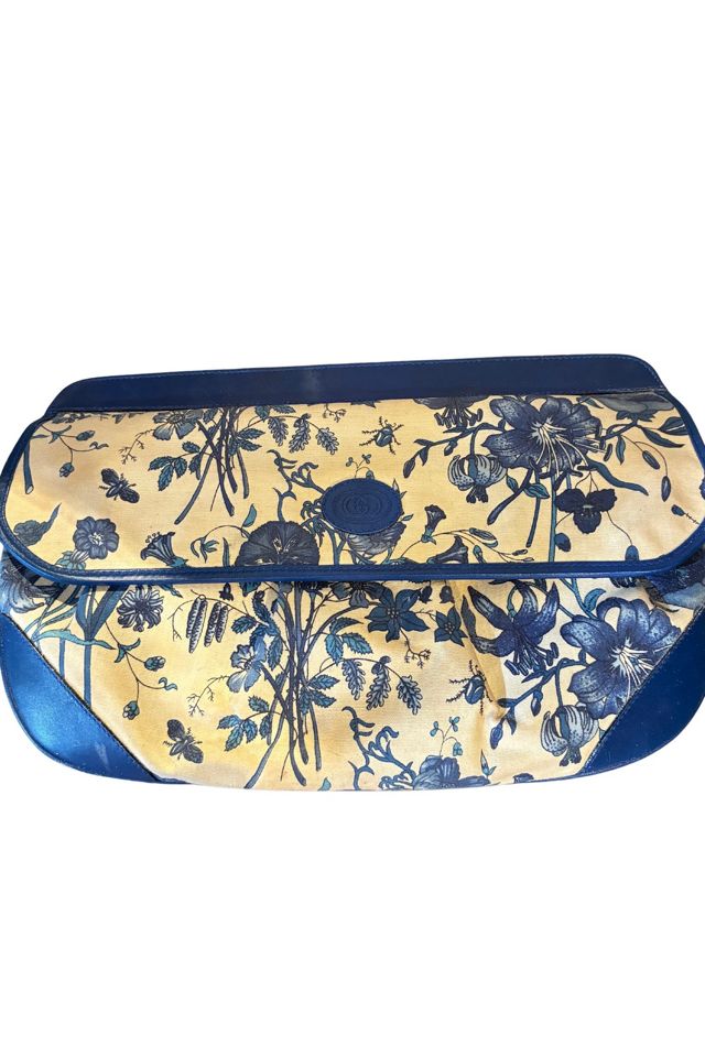 Vintage Gucci Blue Floral Clutch Selected by The Curatorial Dept. #1