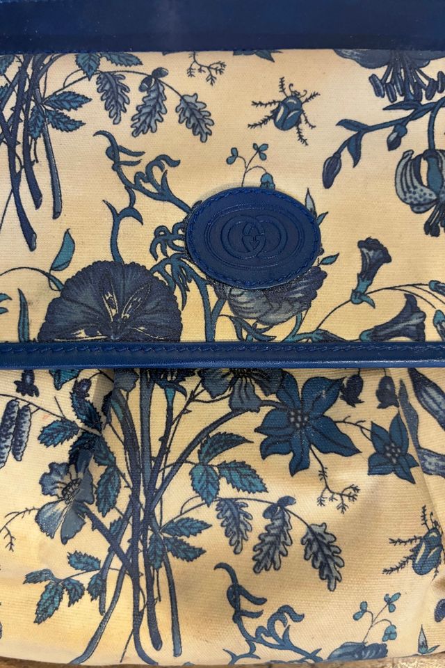 Vintage Gucci Blue Floral Clutch Selected by The Curatorial Dept. #2