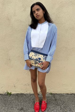 Vintage Gucci Blue Floral Clutch Selected by The Curatorial Dept.