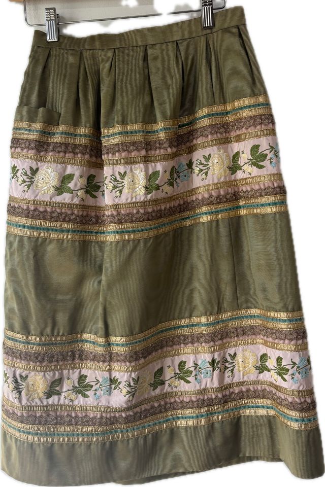 Vintage Franco Bertoli Green Grosgrain Ribbon Skirt Selected by The Curatorial Dept. #2