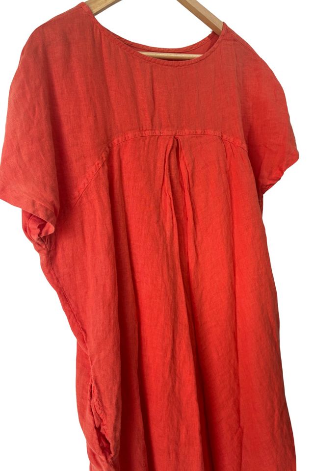 Black Crane Orange Linen Dress Selected by The Curatorial Dept. #1