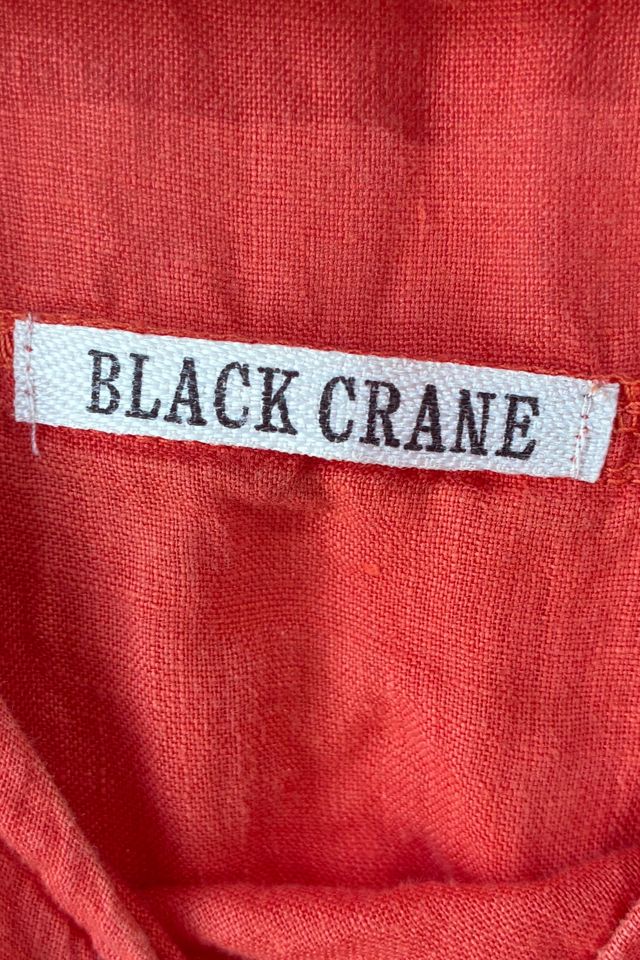 Black Crane Orange Linen Dress Selected by The Curatorial Dept. #3