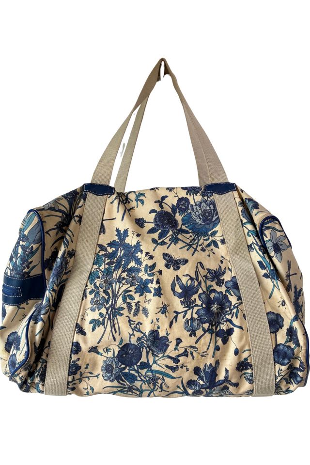 Vintage Gucci Blue Floral Weekender Bag Selected by The Curatorial Dept. #1