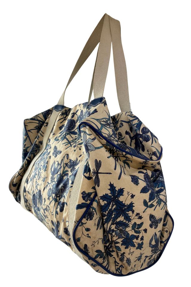 Vintage Gucci Blue Floral Weekender Bag Selected by The Curatorial Dept. #2