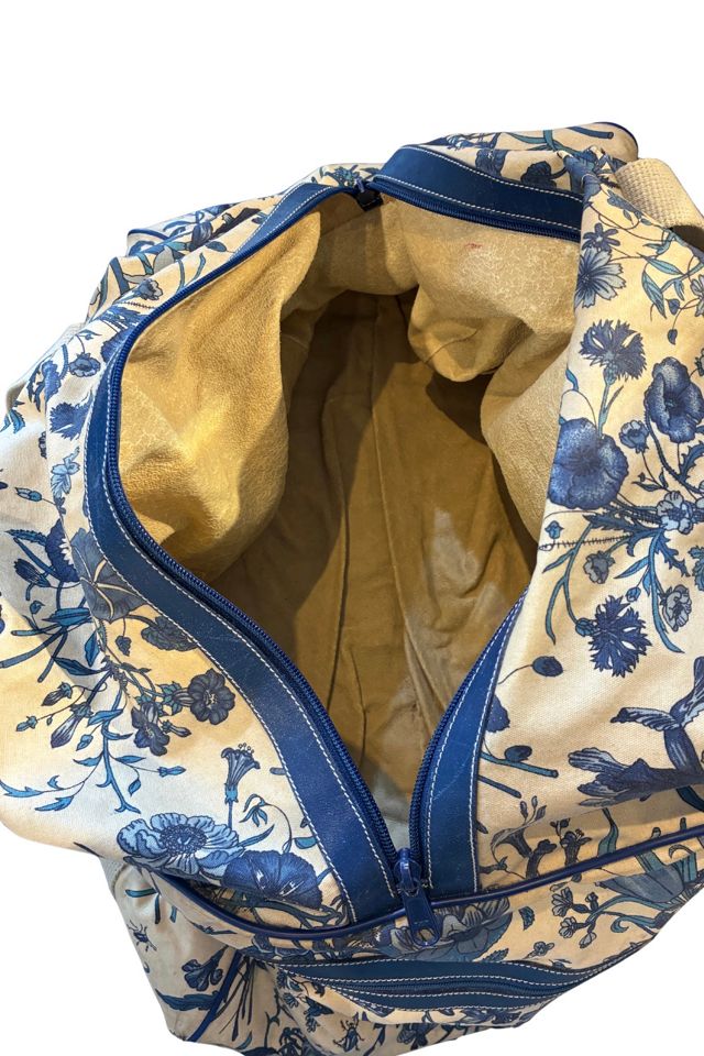 Vintage Gucci Blue Floral Weekender Bag Selected by The Curatorial Dept. #3