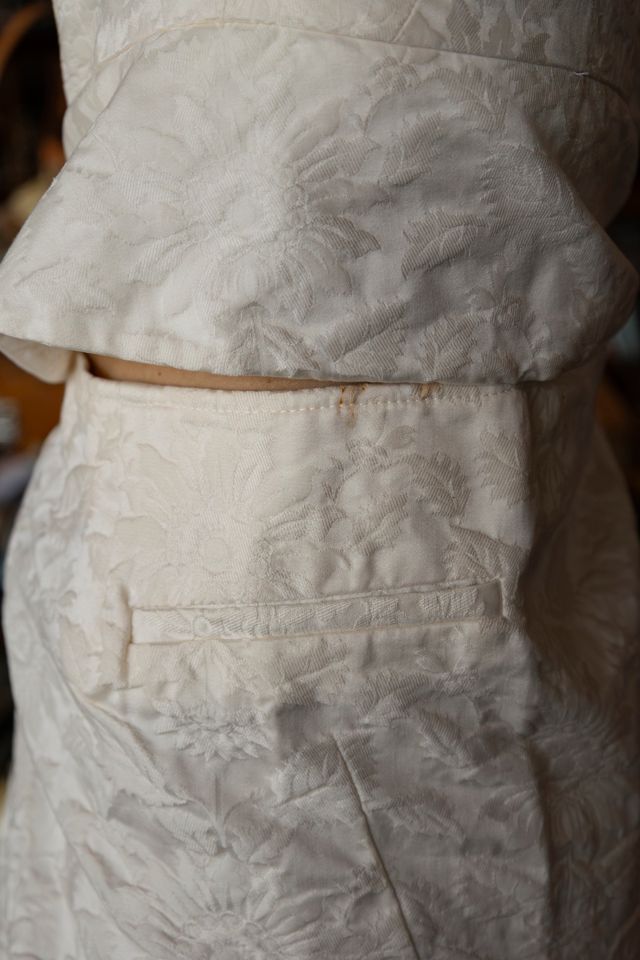The 1990s Alberta Ferretti Ivory Floral Jacquard Midi Skirt by Lauren Owen of Texas #3