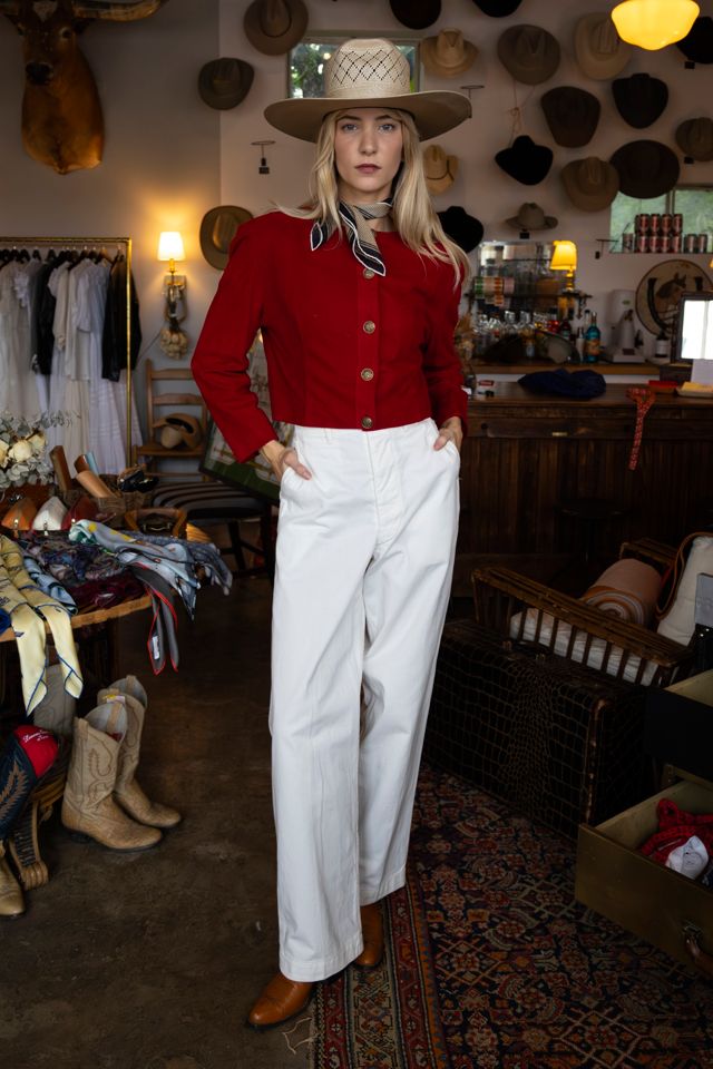 The 1970s High-Rise White Cotton Sailor Pants by Lauren Owen of Texas #2