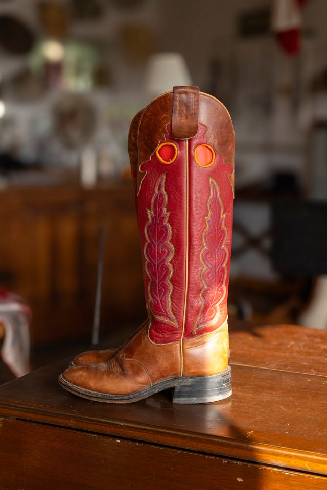 The 1980s Olathe Tall Red Buckaroo Cowboy Boots by Lauren Owen of Texas #1