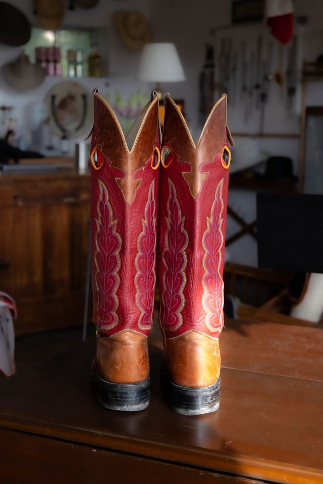 The 1980s Olathe Tall Red Buckaroo Cowboy Boots by Lauren Owen of Texas #2
