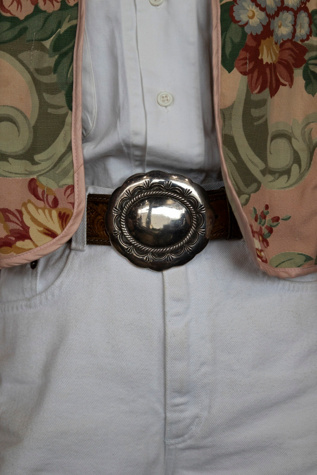 The Vintage Sterling Silver Curved Concho Buckle by Lauren Owen of Texas