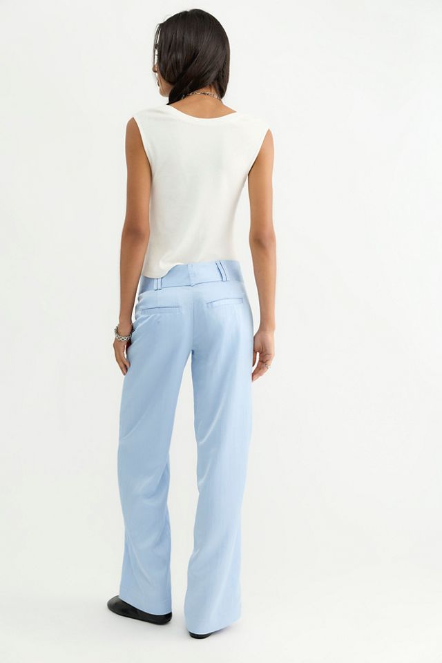 Time Flies Low-Rise Clean Satin Trousers #1