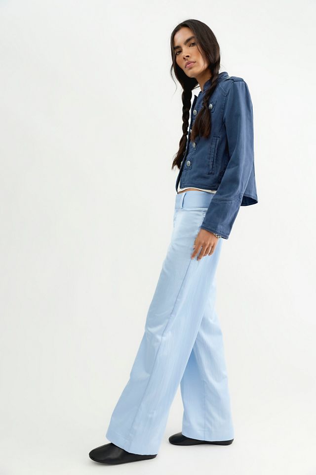 Time Flies Low-Rise Clean Satin Trousers #3