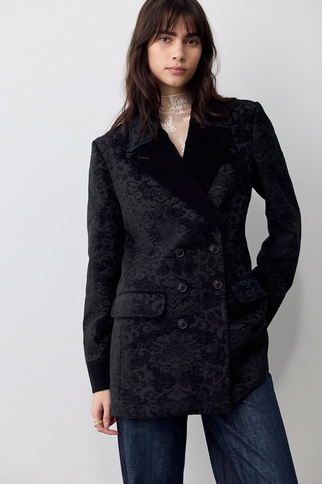 Lilou Jacquard Tuxedo Blazer #3