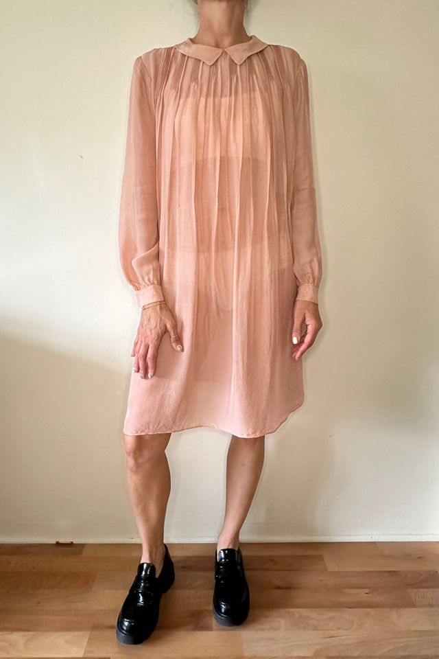 100% Sheer Blush Silk Peter Pan Dress Selected by Picky Jane #2
