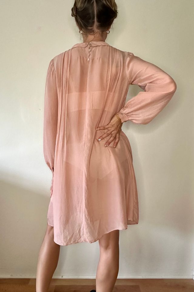 100% Sheer Blush Silk Peter Pan Dress Selected by Picky Jane #3